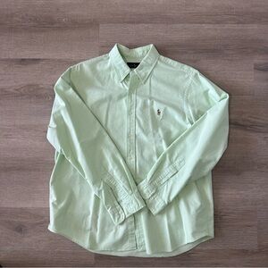Ralph Lauren Men's Oxford Dress Shirt Lime Size XL 100% Cotton Flesh Pony